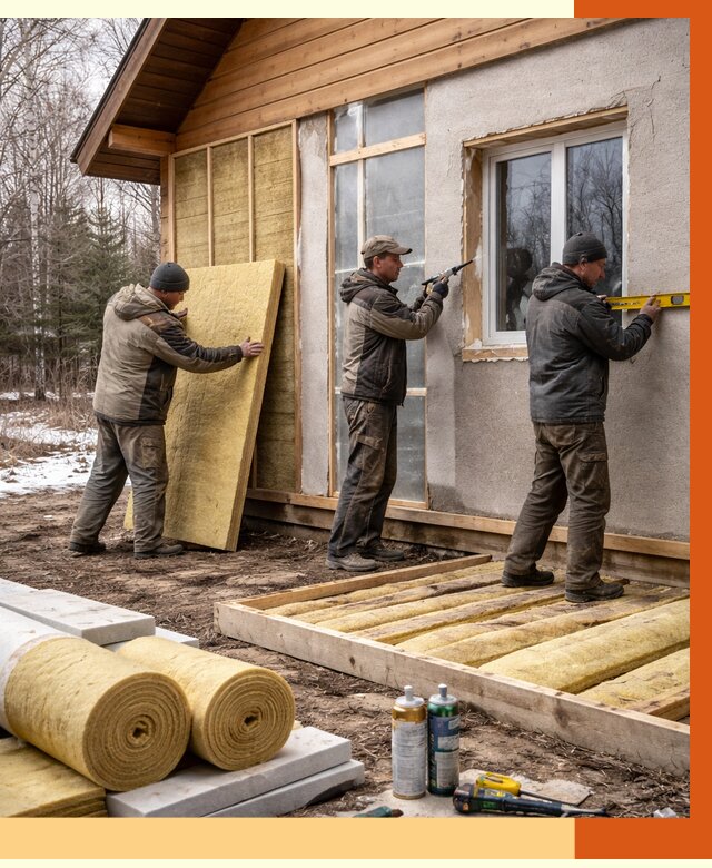 Утепление дачного дома в Ханты-Мансийске от 4849 руб/м2 — недорого | ТепломастерХнт