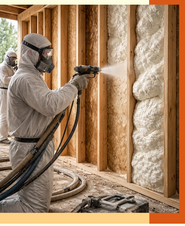 Утепление каркасного дома ППУ в Ханты-Мансийске от 2859 руб./м2 — работа под ключ | ТепломастерХнт