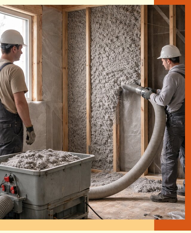 Утепление каркасного дома эковатой в Ханты-Мансийске от 1838 руб. | ТепломастерХнт