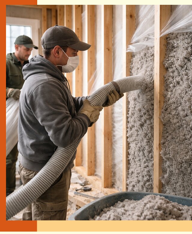 Утепление каркасного дома эковатой в Ханты-Мансийске — качественно и надолго