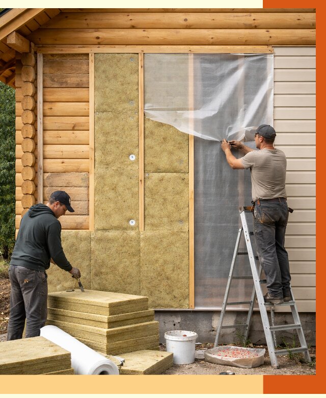 Утепление дома из бруса в Ханты-Мансийске от 3828 руб./м2 — работы под ключ | ТепломастерХнт