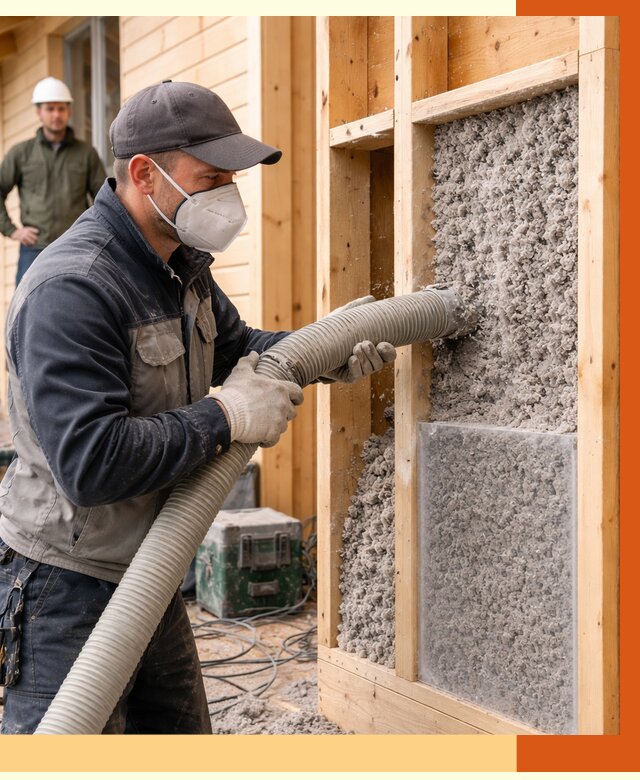 Утепление дома из бруса эковатой в Ханты-Мансийске от 1889 руб/м2 | ТепломастерХнт