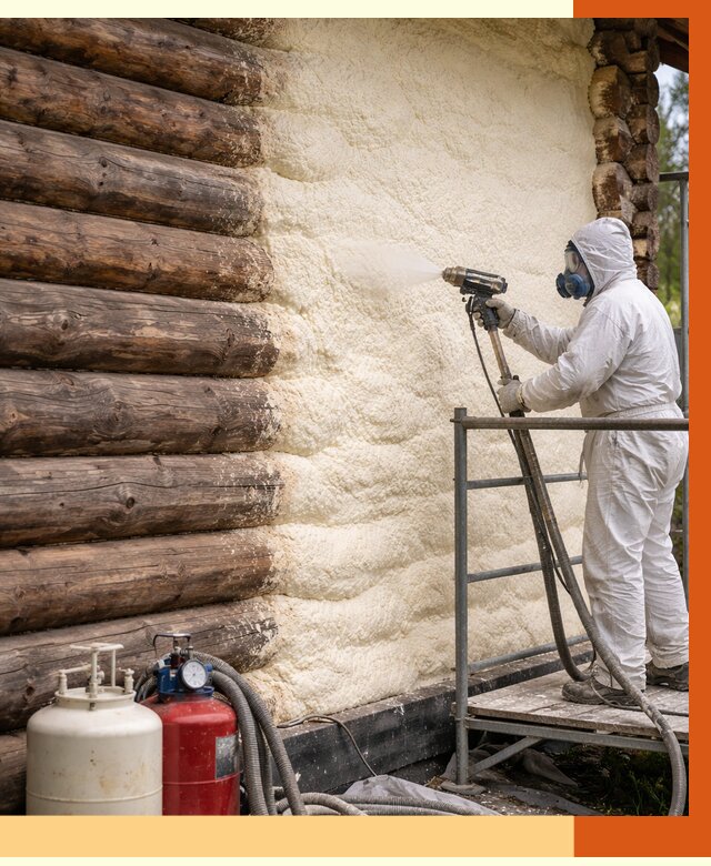 Утепление бревенчатого дома ППУ в Ханты-Мансийске под ключ от 6381 руб. | ТепломастерХнт