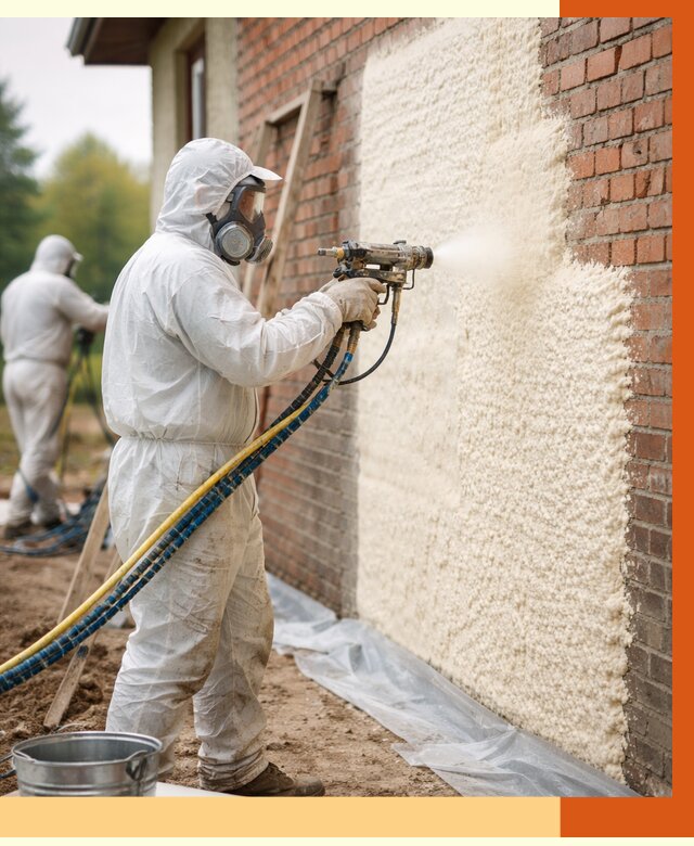 Утепление кирпичного дома ППУ в Ханты-Мансийске под ключ от 6636 руб. | ТепломастерХнт