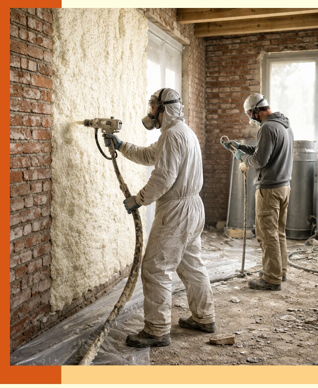 Утепление кирпичного дома пенополиуретаном в Ханты-Мансийске