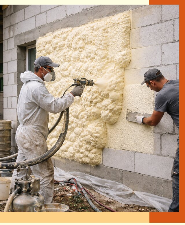 Утепление дома из газобетона ППУ в Ханты-Мансийске от 4900 руб./м² под ключ | ТепломастерХнт