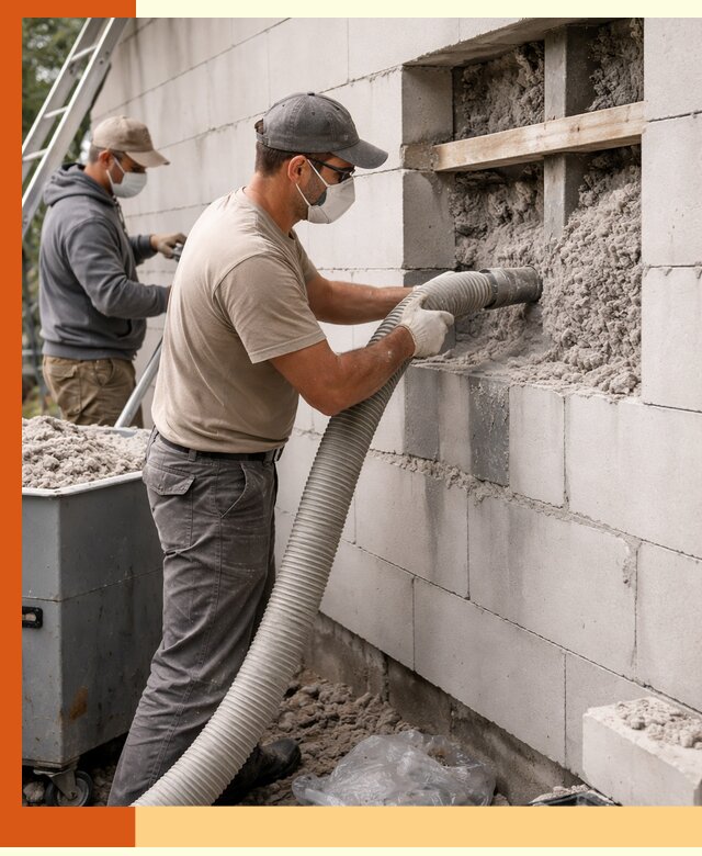 Утепление дома из газобетона эковатой в Ханты-Мансийске