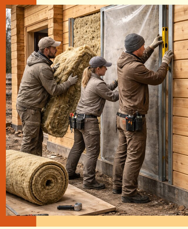 Утепление дома из двойного бруса в Ханты-Мансийске качественно и надёжно