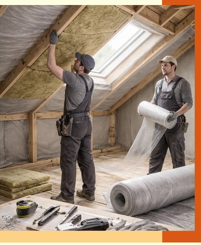 Утепление крыши изнутри мансарды в Ханты-Мансийске от 4288 руб./м² | ТепломастерХнт