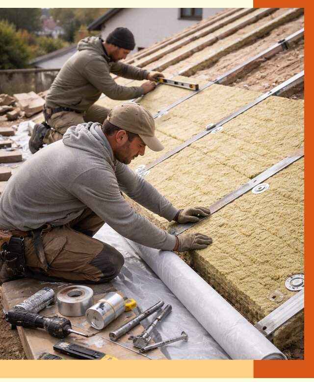 Утепление крыши снаружи в Ханты-Мансийске под ключ от 1225 руб./м2 | ТепломастерХнт