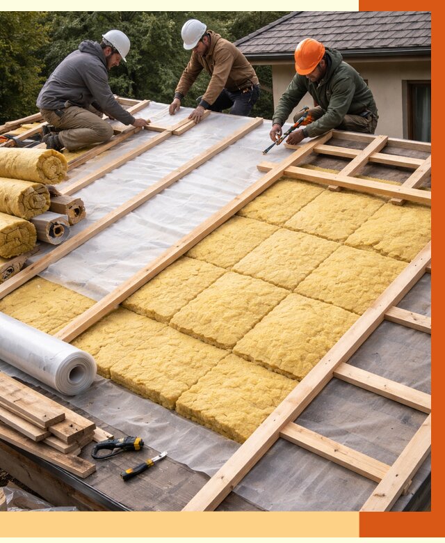 Утепление скатной крыши в Ханты-Мансийске от 1276 руб./м2 под ключ | ТепломастерХнт