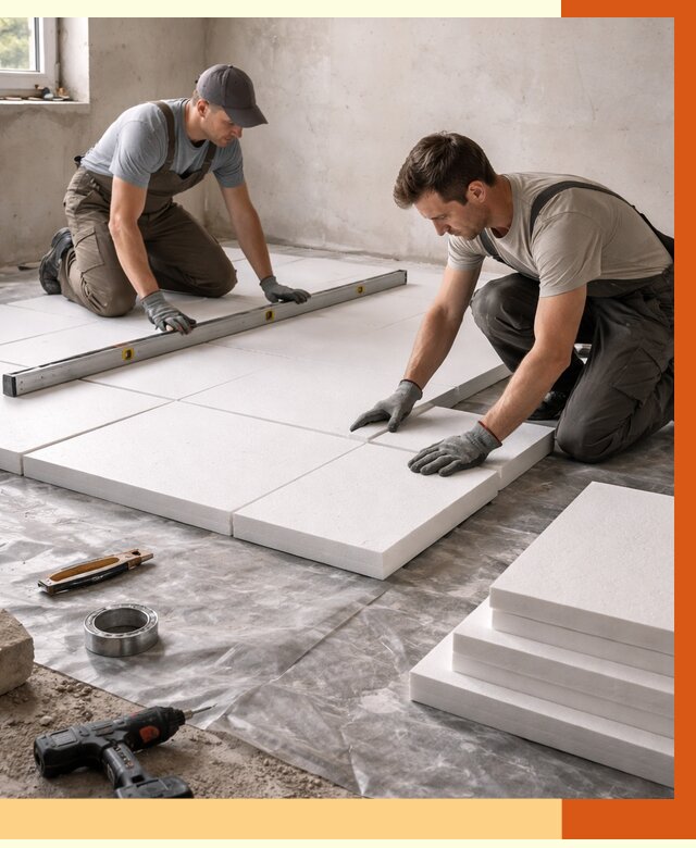 Утепление бетонного пола в Ханты-Мансийске от 2552 руб/м2 — монтаж и цена | ТепломастерХнт