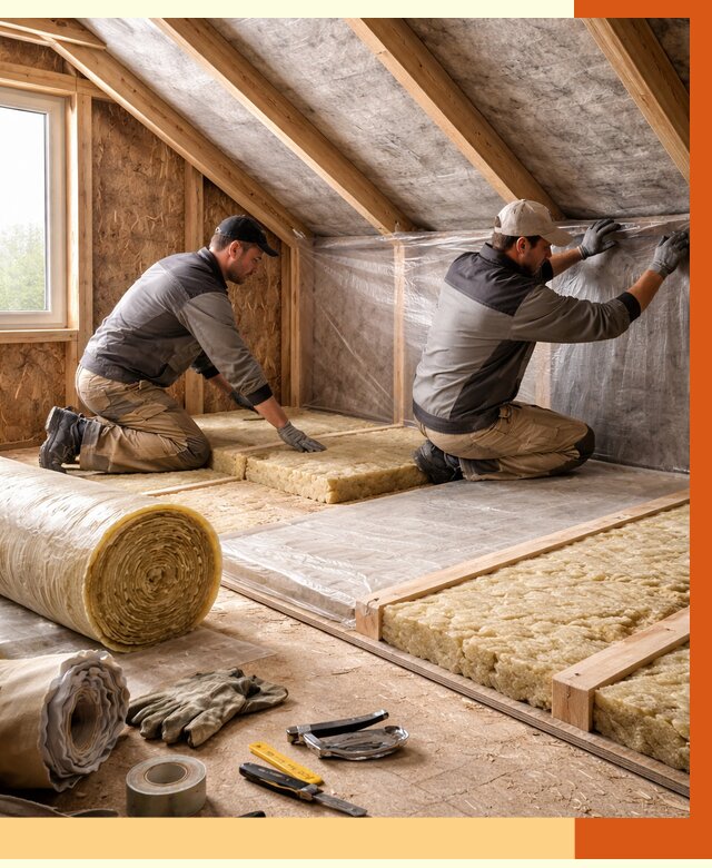 Утепление чердака в Ханты-Мансийске от 7657 руб/м² — теплоизоляция и комплексное утепление под ключ | ТепломастерХнт