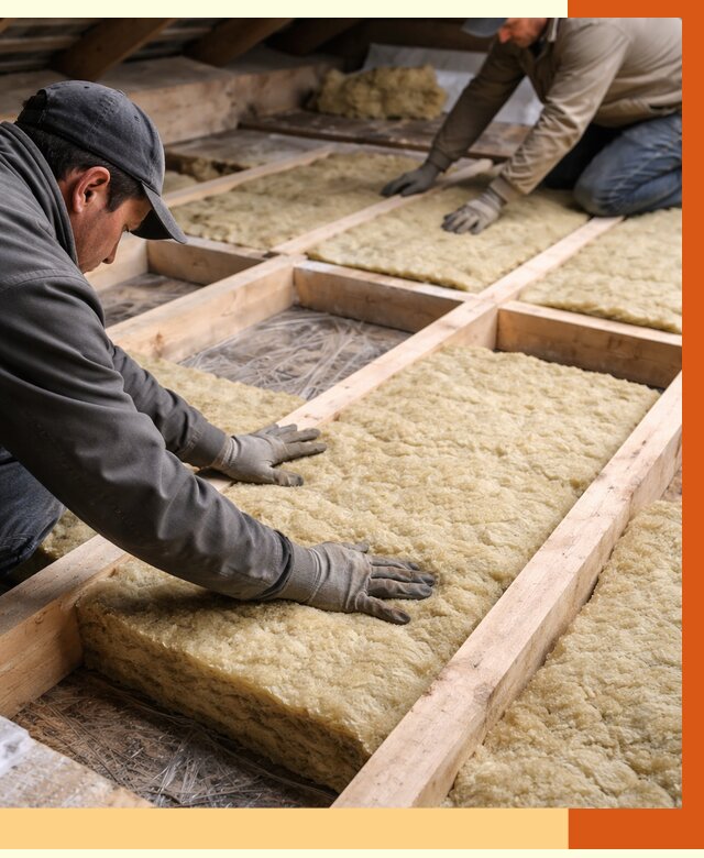 Утепление чердака минватой в Ханты-Мансийске от 3573 руб/м2 под ключ | ТепломастерХнт