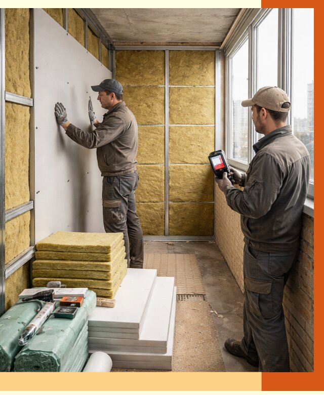 Утепление балкона в Ханты-Мансийске от 4594 руб. под ключ | ТепломастерХнт