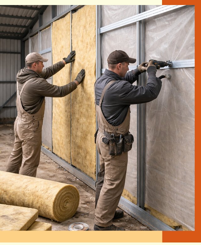 Утепление металлического ангара в Ханты-Мансийске от 4849 руб/м2 — услуги под ключ | ТепломастерХнт