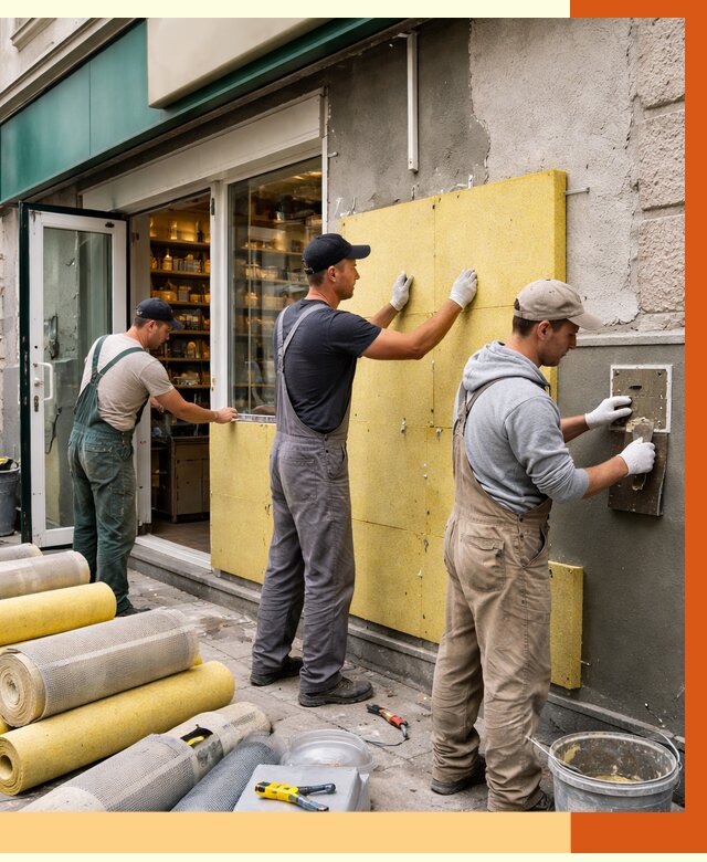 Утепление магазина в Ханты-Мансийске от 4594 руб/м2 — цена, стены и снаружи | ТепломастерХнт