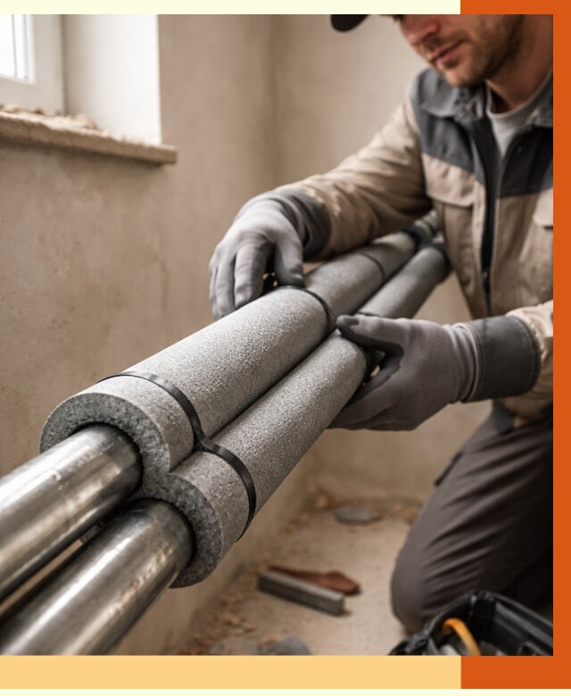 Утепление труб отопления в Ханты-Мансийске от 2910 руб. за м² — услуги под ключ | ТепломастерХнт