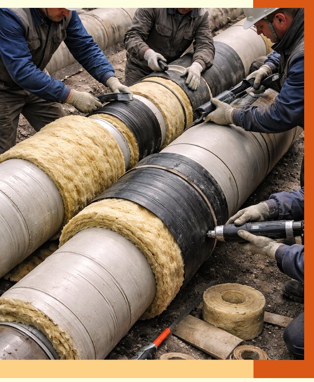 Утепление трубопровода в Ханты-Мансийске под ключ от 1889 руб. — надежно и выгодно | ТепломастерХнт