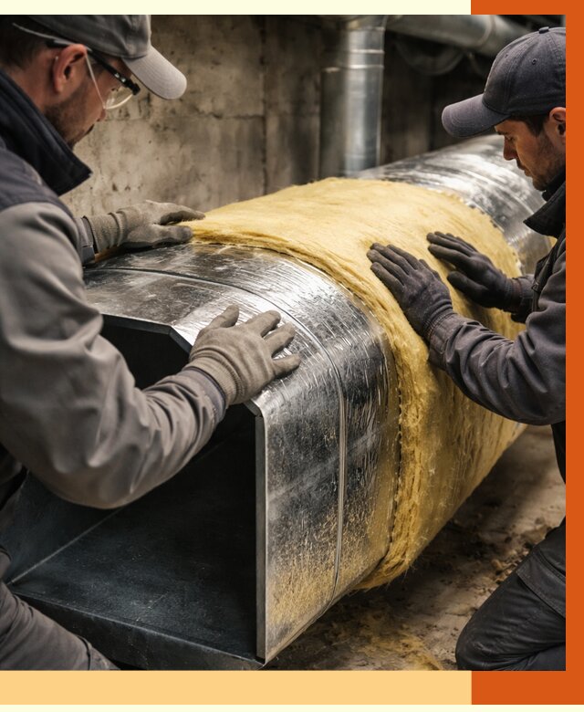 Утепление воздуховодов в Ханты-Мансийске от 4288 руб. — теплоизоляция вентиляции | ТепломастерХнт