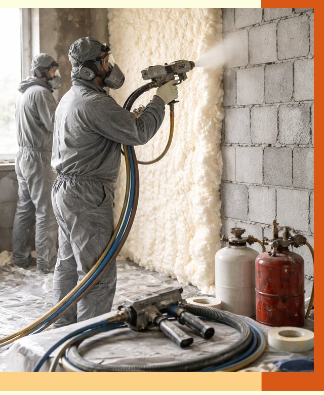 Утепление блочной стены ППУ в Ханты-Мансийске от 4339 руб./м² — ТепломастерХнт