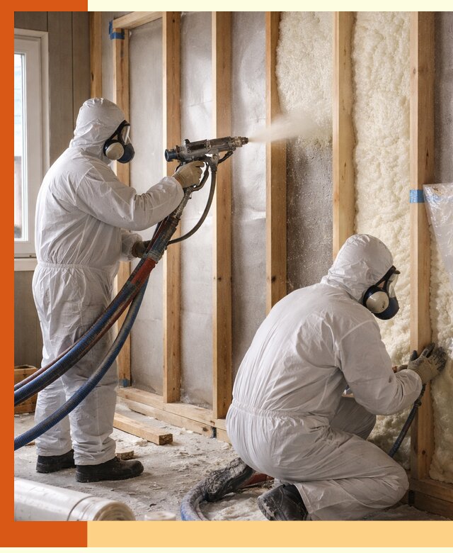 Утепление каркасной стены ППУ в Ханты-Мансийске для домов и коттеджей