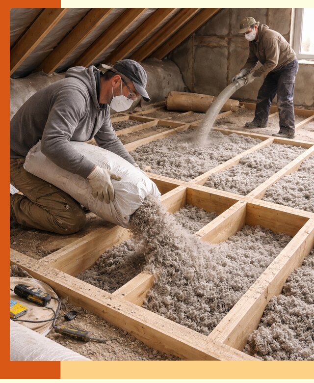 Заполнение полостей чердачного перекрытия в Ханты-Мансийске качественно и надёжно