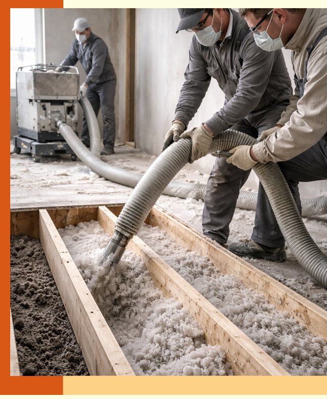 Заполнение полостей межэтажного перекрытия в Ханты-Мансийске эффективно и герметично