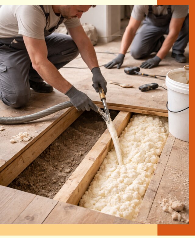 Заполнение пустот пола в Ханты-Мансийске от 2756 руб. — утепление пустот пола под ключ | ТепломастерХнт