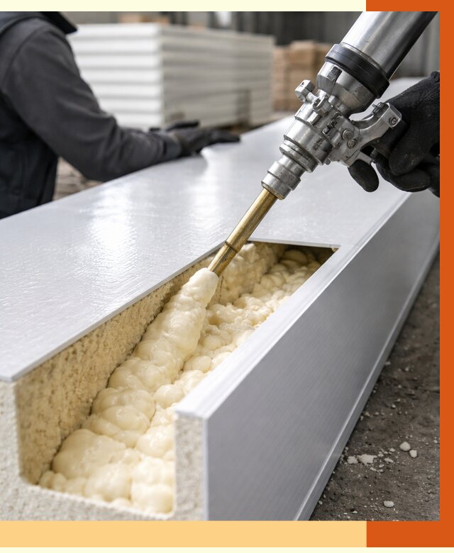 Заполнение пустот холодильных панелей в Ханты-Мансийске от 7657 руб. | ТепломастерХнт