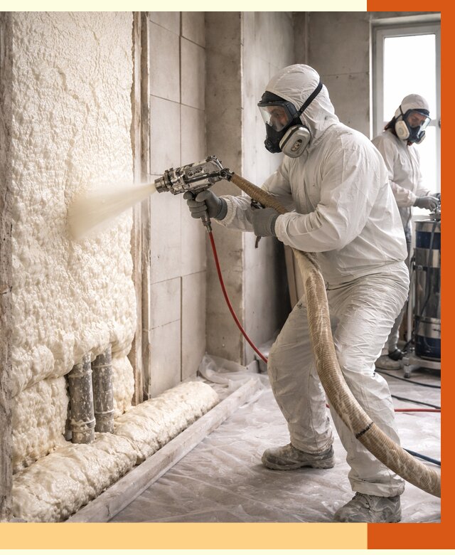 Напыление пенополиуретана в Ханты-Мансийске от 7657 руб./м2 — услуги и монтаж ППУ | ТепломастерХнт