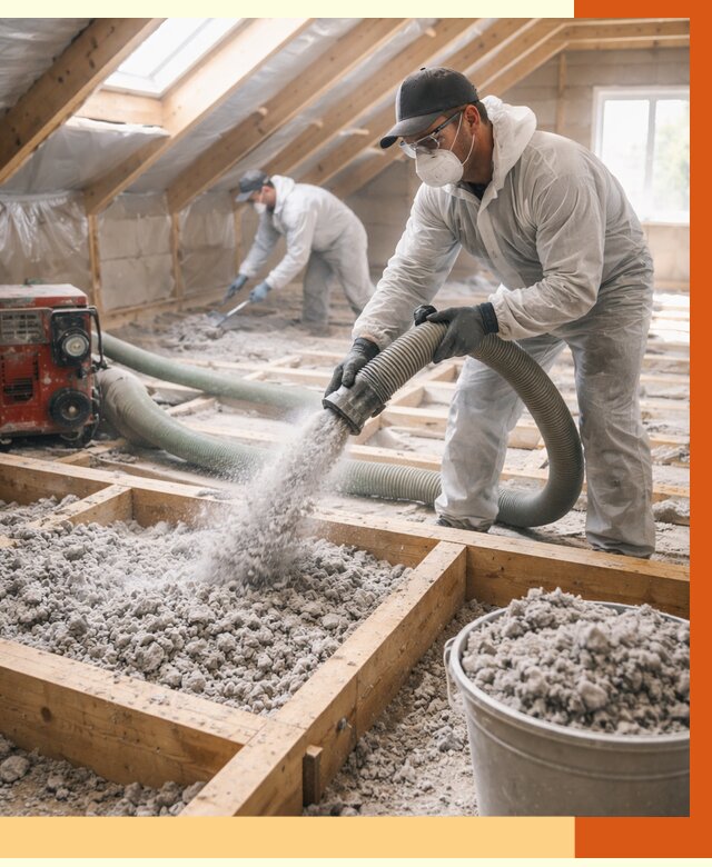 Утепление эковатой в Ханты-Мансийске от 3012 руб./м2 — монтаж и задувка | ТепломастерХнт