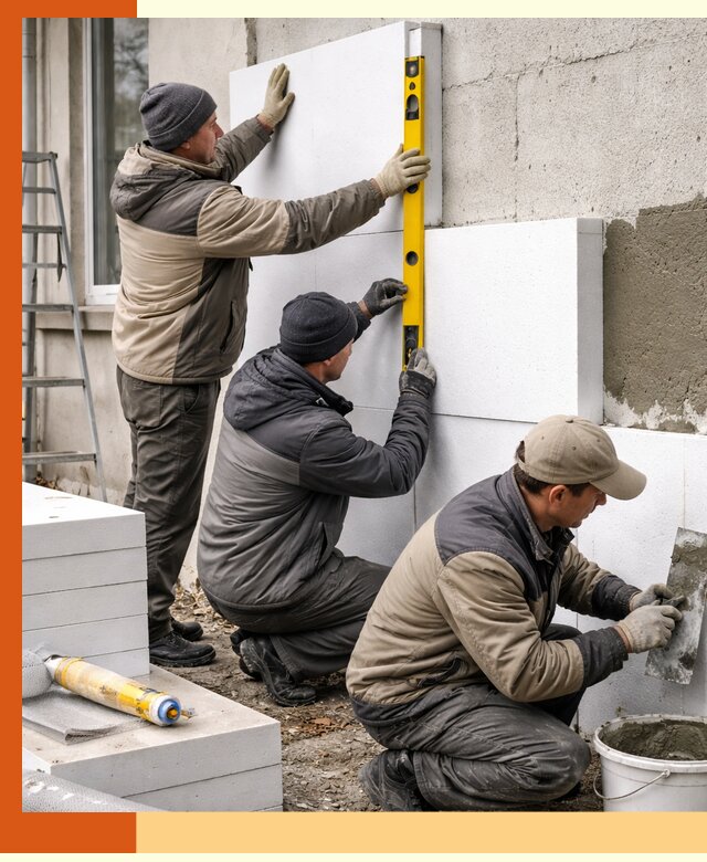 Утепление пенопластом наружных стен и фасадов в Ханты-Мансийске