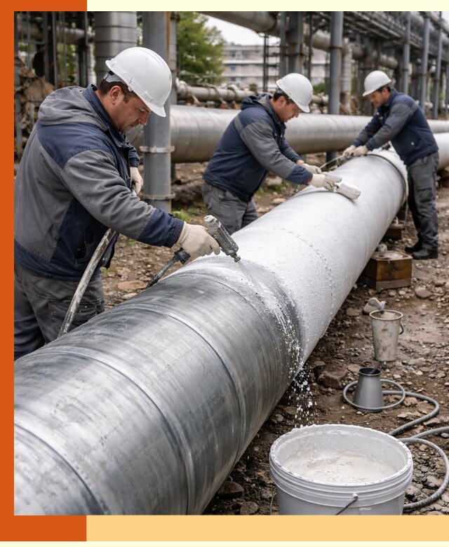 Утепление теплотрассы жидкой теплоизоляцией в Ханты-Мансийске