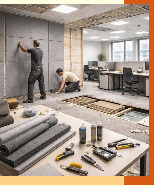 Профессиональная шумоизоляция офиса в Ханты-Мансийске от 6891 руб. за м2 | ТепломастерХнт