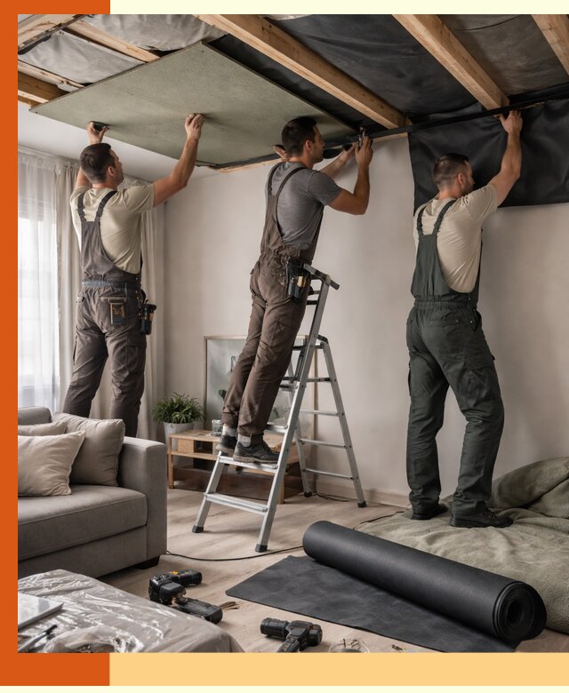 Шумоизоляция потолка в Ханты-Мансийске — профессиональное устранение шумов