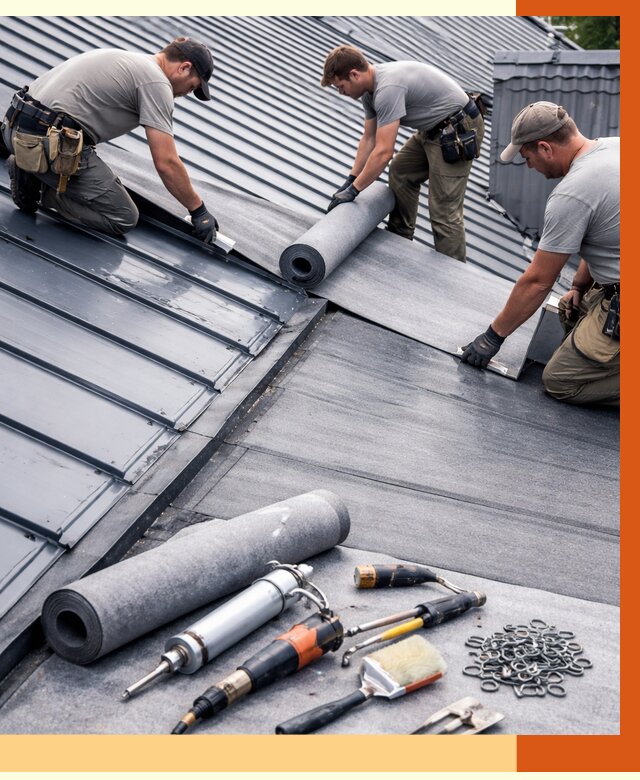 Гидроизоляция металлической кровли полимочевиной в Ханты-Мансийске от 8678 руб. | ТепломастерХнт