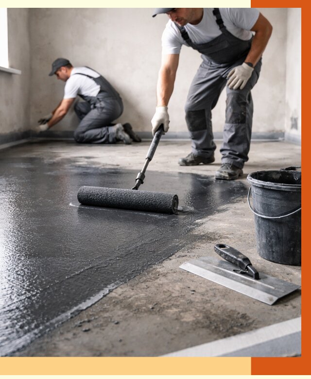 Профессиональная гидроизоляция пола в Ханты-Мансийске от 8678 руб. под ключ | ТепломастерХнт