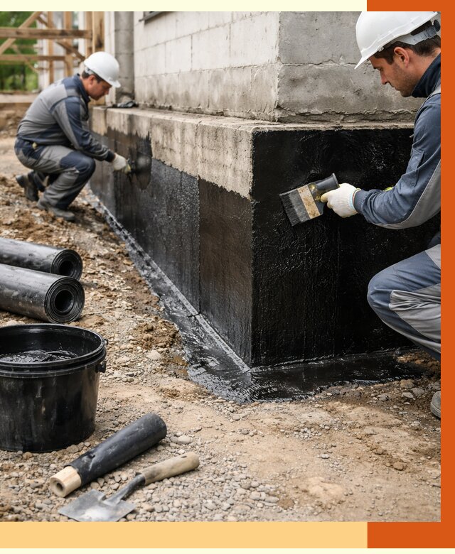 Гидроизоляция фундамента в Ханты-Мансийске от 1276 руб. — профессионально, под ключ | ТепломастерХнт