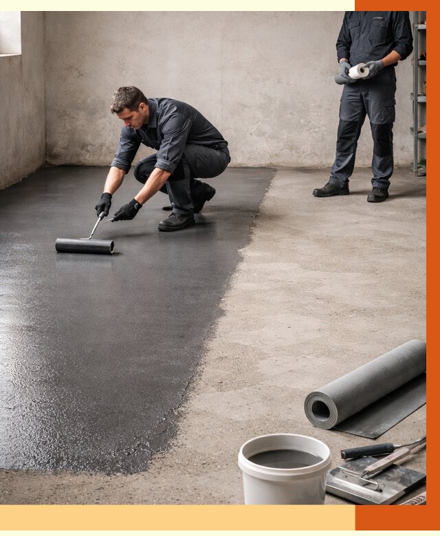 Гидроизоляция гаражного пола в Ханты-Мансийске от 3573 руб./м² — ТепломастерХнт профессионально