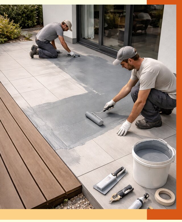 Гидроизоляция террасы в Ханты-Мансийске под ключ от 7657 руб./м² | ТепломастерХнт