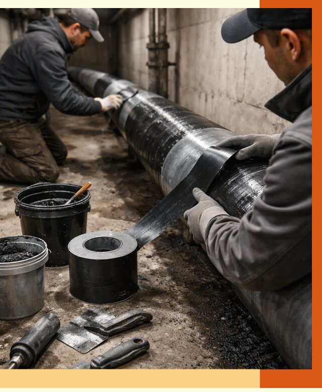 Гидроизоляция труб в Ханты-Мансийске от 2552 руб. — профессиональная герметизация | ТепломастерХнт