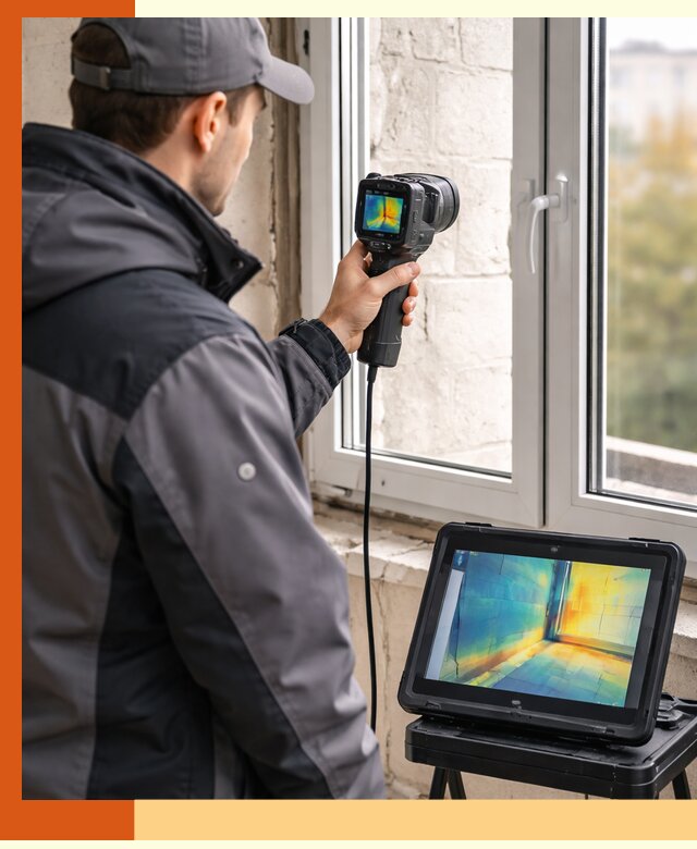 Тепловизионное обследование дома в Ханты-Мансийске для выявления утечек тепла