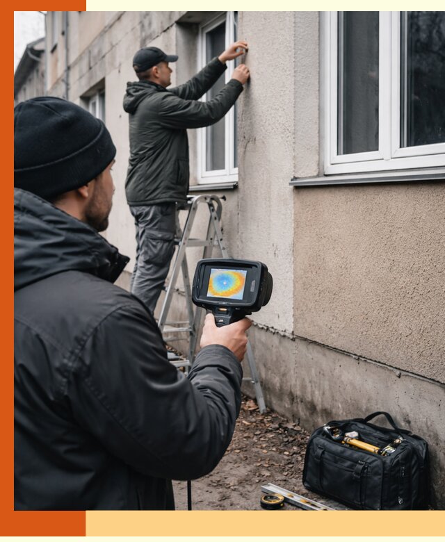 Тепловизионное обследование фасада в Ханты-Мансийске для выявления дефектов