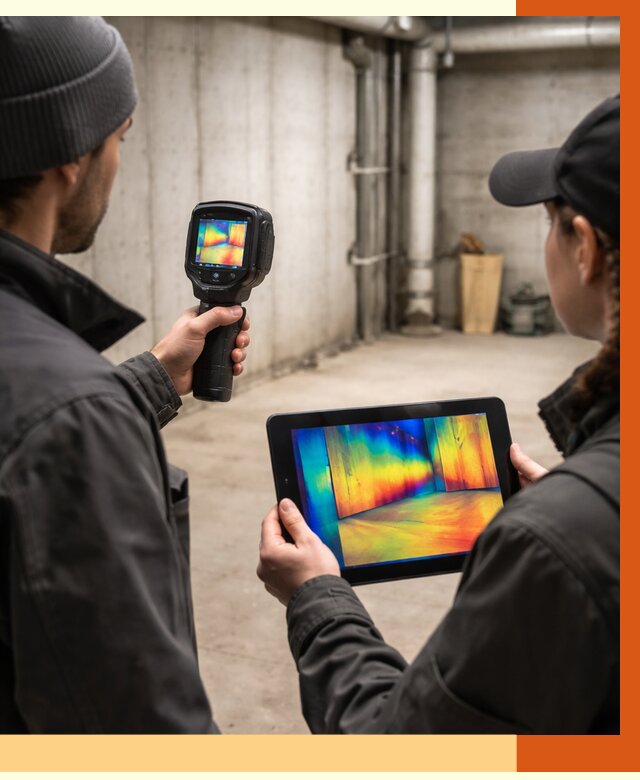 Тепловизионное обследование подвала в Ханты-Мансийске от 4594 руб. — проверка гидроизоляции | ТепломастерХнт