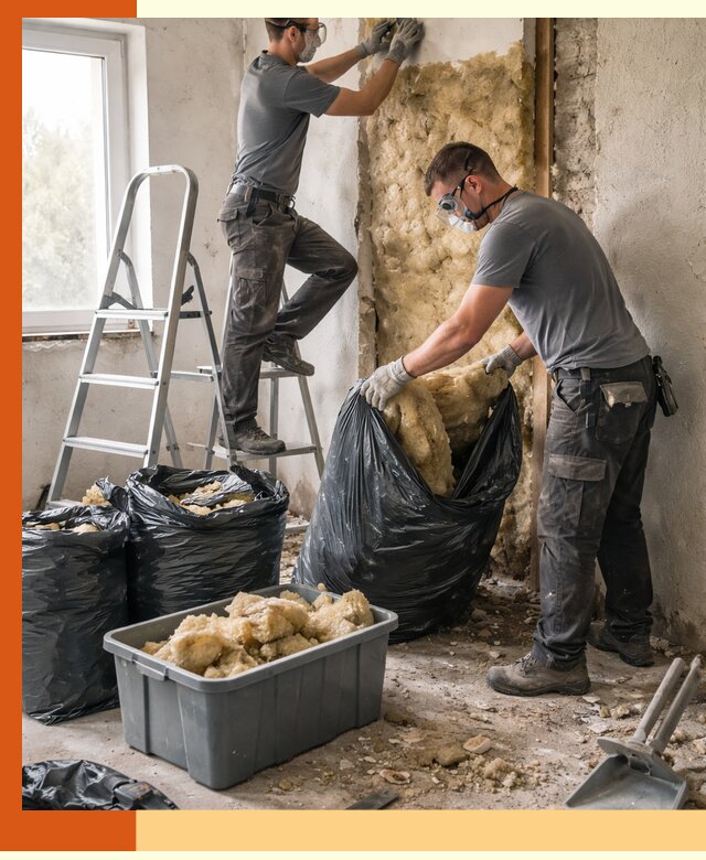 Демонтаж старого утеплителя и вывоз отходов в Ханты-Мансийске