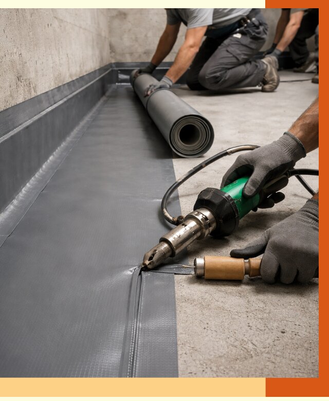 Монтаж гидроизоляционной мембраны в Ханты-Мансийске от 1016 руб/м2 | ТепломастерХнт