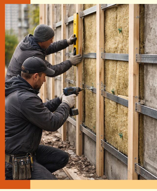 Монтаж обрешетки под утепление зданий и квартир в Ханты-Мансийске